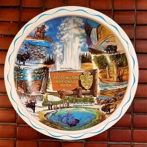 Ken Haag Yellowstone National Park Souvenir Metal Lithograph Serving Bowl